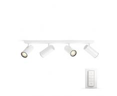 Philips Hue White Ambiance BURATTO Barre de Spots 4 X 5,5 W - Blanc (tÃ©lÃ©commande incluse)