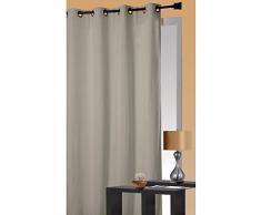HomeMaison Rideau Isolant Thermique, Polyester, Lin, 260x140 cm