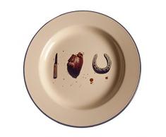 SELETTI Assiette en métal émaillé Toiletpaper à cm.26 â I Love You