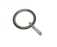 GARDINIA Anneaux de rideau pour tringles Ã rideaux avec Ã 25 mm, Inclus insert de glissement and Patin crochet plissÃ©, Paquet de 10s, Largeur 4 mm, MÃ©tal, Acier inoxydable