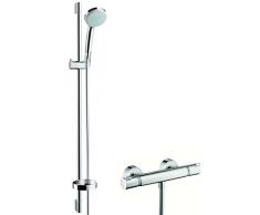 Hansgrohe 27033000 7880198 Croma 100 Vario Combi Ecosmart Garniture de douche 90 cm Chromé
