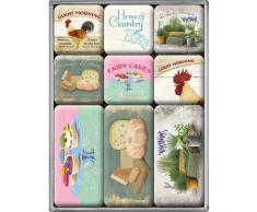 Nostalgic-art-bilderpalette 83017 home, country aimant 9 pièces