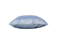 homea coussin passepoil 40x40cm velours romantic ciel