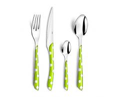 Amefa 2234AGMBA1D20 ECLAT Pois Ménagère 32 pièces-Coffret 8 Personnes, Vert