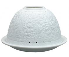 Him DL0069 Åillet (Sweet William) -photophore en Porcelaine, Blanc Cassé, 12x12x8 cm