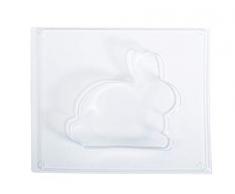 Rayher 36106000 Moule forme lapin couché, vue de côté, plastique PET transparent, 15X13 cm, profondeur 3cm, pour béton créatif, poudre de coulée Raysin, cire, savon, 1 pièce, réutilisable, Pâque