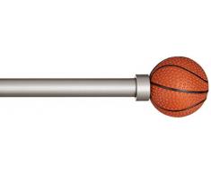 AmazonBasics Tringle Ã rideau dÃ©corative diamÃ¨tre 1,6 cm avec embouts ballon de Basketball - 218 cm