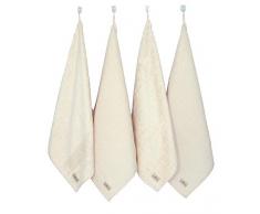 Ecoterry Lot de 4 torchons de Cuisine en Coton Bio Naturel sans Teinture 50 x 50 cm