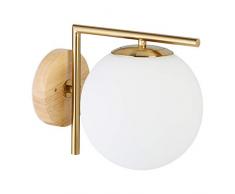 Relaxdays Applique murale laiton mat GLOBI intÃ©rieur design rÃ©tro moderne boule globe HxlxP: 23 x 20 x 28 cm- mat
