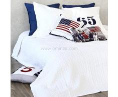 Soleil docre 372021 Couvre-Lit Boutis Blanc 180 x 220 cm