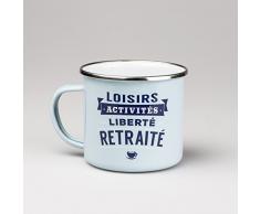 LES BONS GARS 04208000021 Tasse RetraitÃ©-04208000021, MÃ©tal, Bleu Clair, 9,5 cm