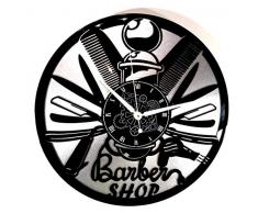 Instant Karma Clocks Horloge Murale en Vinyle Ã Double paroi pour Barbe, Coiffure, Salon de beautÃ©, barbier (Argent), silencieuse