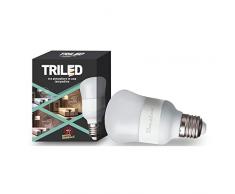 Triled Baesten, Ampoule LED 3 couleurs E27, 10 W (équivalent à 150 W), usage intérieur et extérieur, lumière blanche froide - lumière naturelle et lumière jaune dans la même ampoule