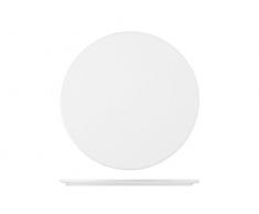 H&H Table Hotelware Plat Plaque Rond, Porcelaine, Blanc, 25Â x 25Â x 1Â cm