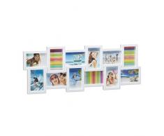 Relaxdays Cadre photos pêle-mêle 12 photos Galerie mur cadre mural, blanc