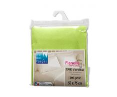 Nuit des Vosges 2073928 Caen Taie doreiller Flanelle Unie/Coton Vert Pomme 50 x 75 cm