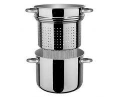 Aeternum Y0VEPSN220 Faitout 22 cm avec égoutoir + Couvercle Verre, INOX