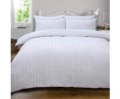 Highams Parure pour Couette, Blanc, Double