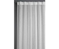 GARDINIA Rideaux Ã Passants CachÃ©s, Voilage Transparent, Streifen, Blanc, 140 x 245 cm