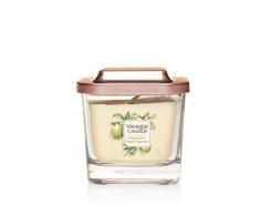 Yankee Candle Elevation Collection avec Couvercle de Plate-forme Petite Bougie Carrée à 1 Mèche, Citrus Grove