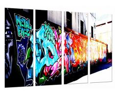 Tableau Moderne Photographique, Impression sur bois, Original Moderne Urbain, Couleurs Graffiti Murales, Peinture, 131 x 62 cm, ref. 27029