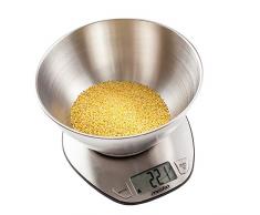 Mesko Balance de Cuisine en Acier Inoxydable Gris 21,5 x 21,5 x 10,5 cm