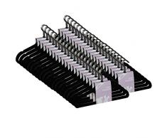 JVL Lot de cintres en Velours Noir antidÃ©rapants, Noir, Pack of 200