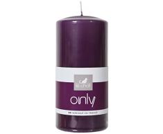 Le Chat 01202895 Bougie cylindrique colorÃ©e Grand modÃ¨le - Aubergine, Paraffine, 6,8 x 6,8 x 14,5 cm