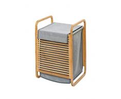 Wenko 62210100 Corbeille à Linge, Bambou, Gris, Taille Unique