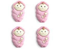 Récréatys 7112 05194 Sachet de Boutons Décors Poupon Nylon Rose