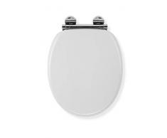 Croydex Flexi-Fix Lucerne adaptÃ© Ã ne jamais Se Glisse Fermeture Lente Abattant de WC, Bois, Blanc, 45Â x 37.8Â x 6Â cm