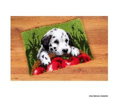 Kit tapis au point nouÃ© Dalmate avec des pommes