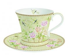 Easy Life 1354PALF Palace Garden COFFRET TASSE A THE 18CL EN BONE CHINA, Multicouleur