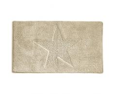 Kela 21175 Tapis de Bain Motif Etoile 100% Coton, 120x70 cm, Lindano Vanille