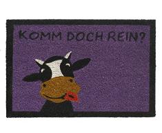 HMT 147415 Paillasson Motif Komm Doch Rein Vache Coco Violet 40 x 60 cm