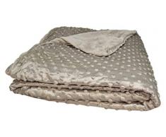 Comptoir du Linge 8940 Plaid Boule Double Face Microfibre Sable 200 x 150 cm