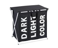 Wenko 62090100 Trio Top Panier Ã Linge Polyester Noir 67,5 x 58,0 x 4,5 cm