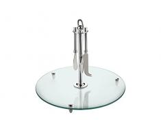 Zilverstad 7830260 Plateau Ã Servir avec Couteaux en Verre ArgentÃ©