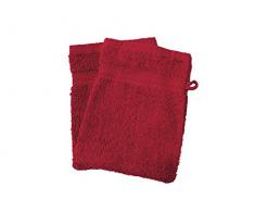 Soleil docre 421101 Douceur Lot de 2 Gants de Toilette Coton Rouge 21 x 16 cm