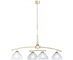 Honsel Leuchten 76764 Suspension en laiton mat/laiton brillant Verre dalbÃ¢tre blanc