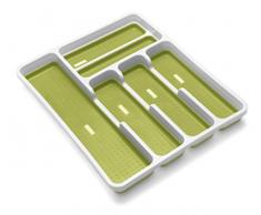 Addis Premium antidÃ©rapant Base Souple tiroir Couverts Plateau Organiseur, Blanc/Vert