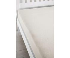Catherine Lansfield CL Home Drap-Housse uni en Flanelle pour lit Double Bleu 145 g/m², crème, 1