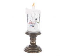 The Christmas Workshop Scintillement Bougie, Base en cuivre avec LED Blanc Chaud, 26 cm de Hauteur x 10 cm de diamètre