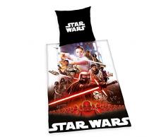 Herding STAR WARS 9 Parure de Lit Réversible, Housse de Couette 135 x 200 cm, Taie dOreiller 80 x 80 cm, Coton/Renforcé, Multicolore/Noir