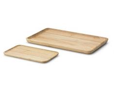 Continenta – Plateau de Service rectangulaire en hévéa avec Rebord 1 pièce 34 x 21 x 2 cm