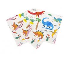 Talking Tables Dino Party Lot de 20 serviettes de table Motif dinosaures Multicolore 33 cm