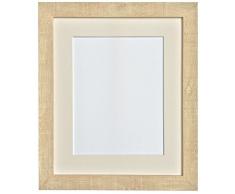 FRAMES BY POST 40 x 50 cm (Profondeur Grain Cadre Photo avec Passe-Partout Ivoire et Face en Plastique pour 10 x 15 cm Taille de limage, Marron Clair