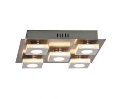 Brilliant AG G67495/21 Brilliant Plafonnier LED intégrée Transit 1600 lumen, Plastique, 4 W, Nickel/Aluminium