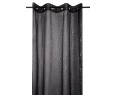 Lovely Casa Tourby Voilage, Polyester, Noir, 135 x 260 cm