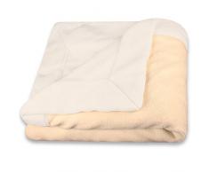 CelinaTex Toronto Couverture/Plaid en Polaire Microfibre Effet Peluche, Polyester, weiÃ/Beige, 220x240